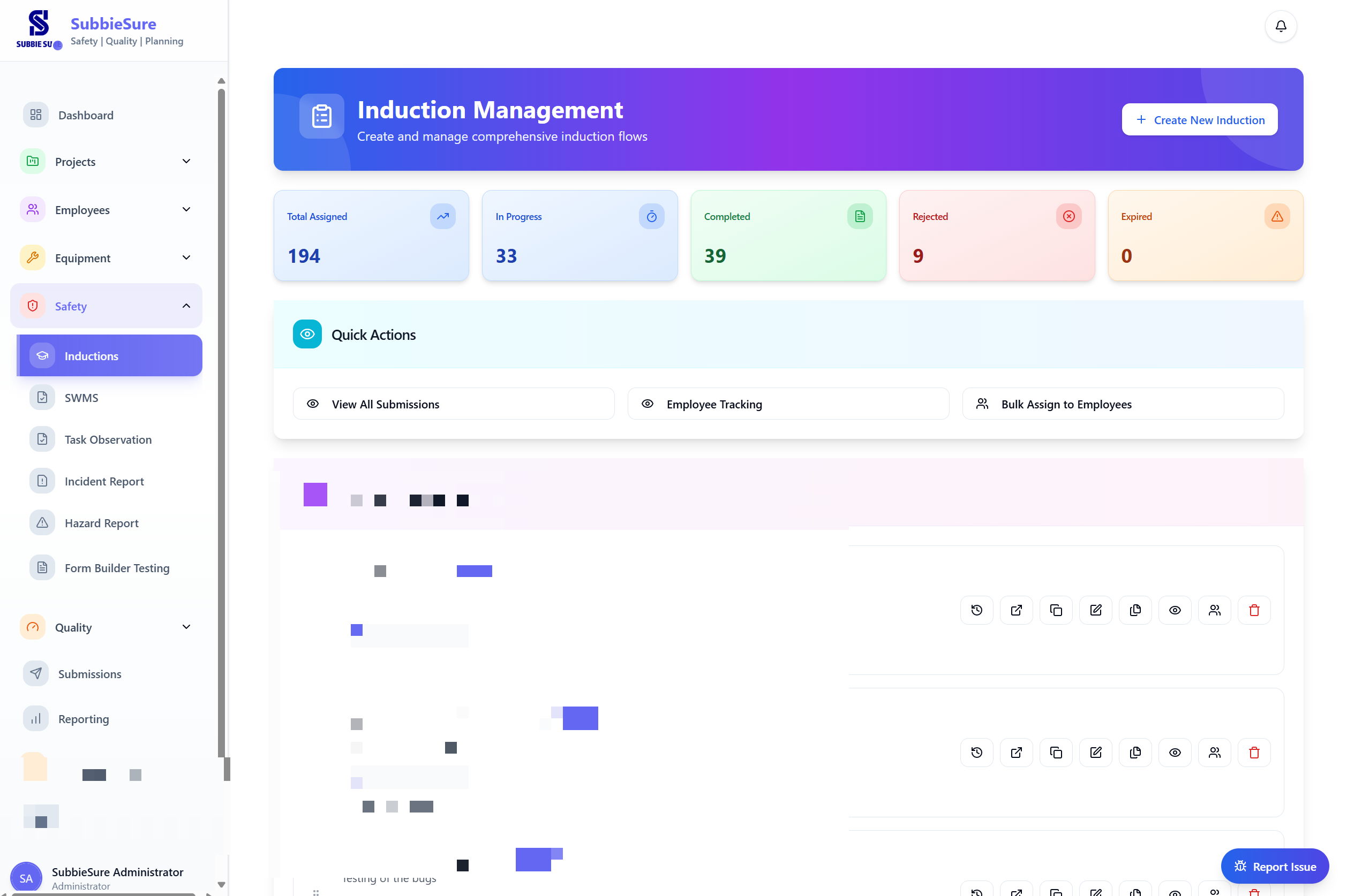 SubbieSure Site Induction Management