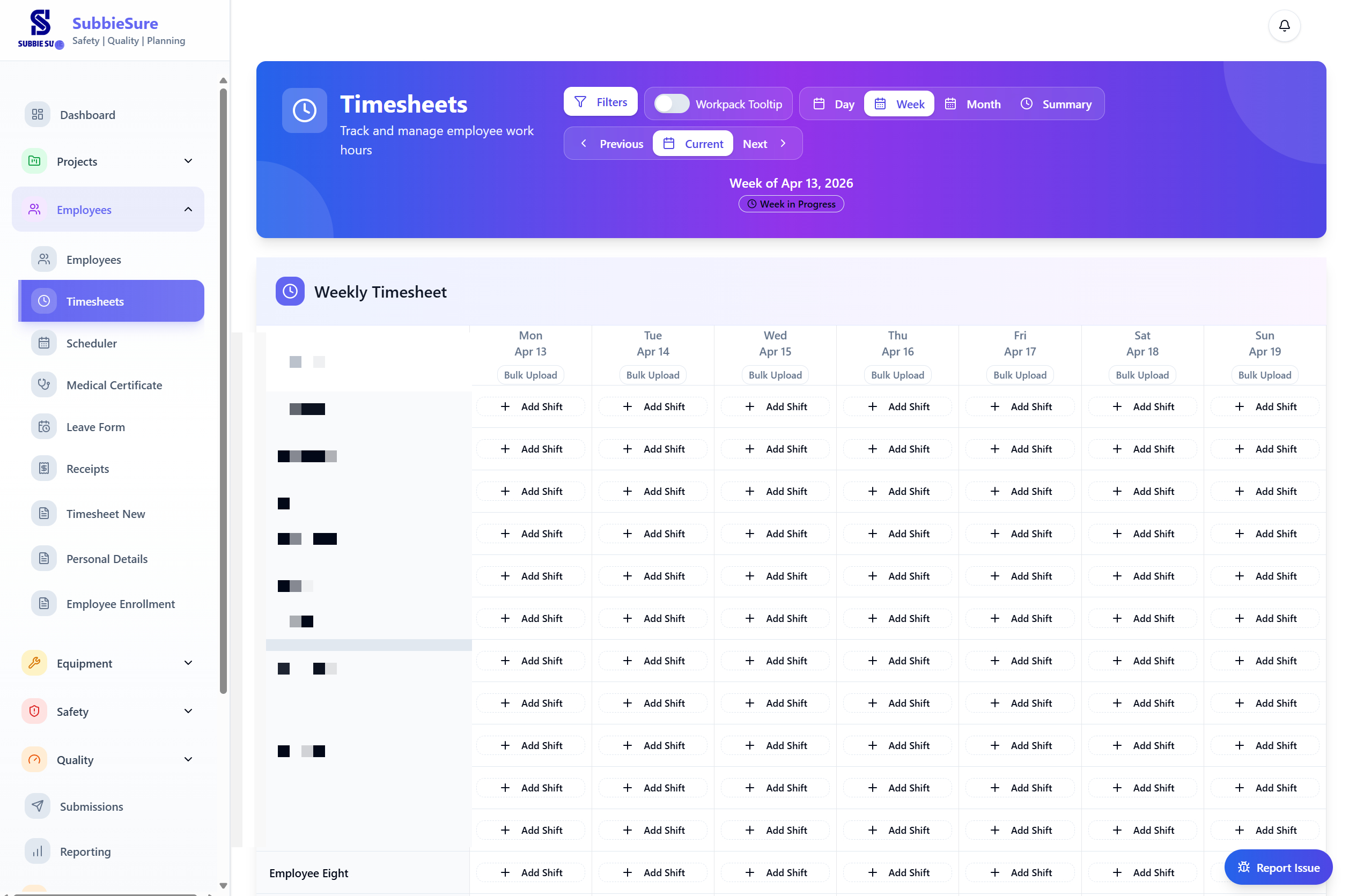 SubbieSure Digital Timesheets