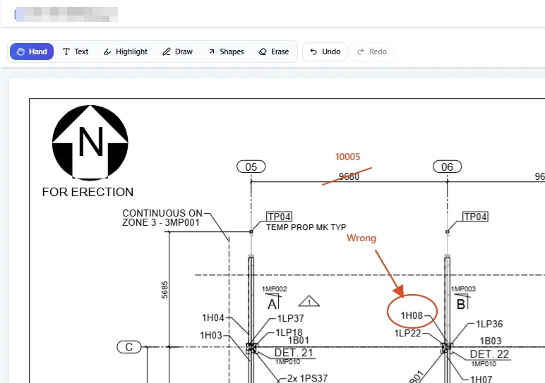 SubbieSure drawing markup with text, shapes and highlights